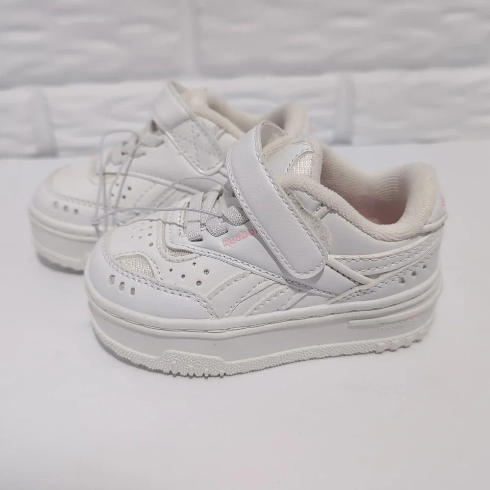 Reebok Toddler Girls Club C Double Platform White Pink size 5c